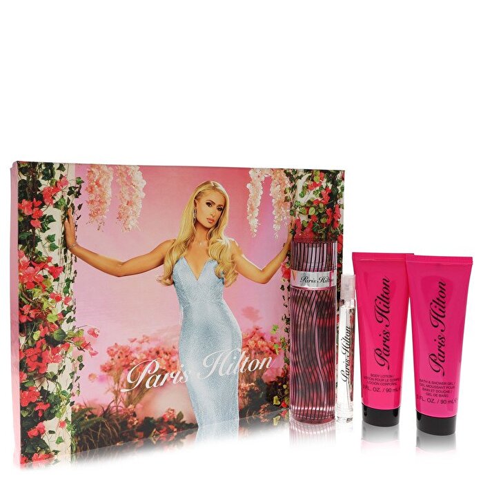 Paris Hilton Gift Set - 3.4 oz Eau De Parfum Spray + 3 oz Body Lotion + 3 oz Shower Gel + Mini Eau De Parfum Spray