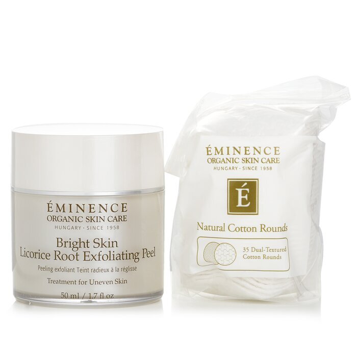 Eminence Bright Skin Licorice Root Exfoliating Peel (with 35 Dual-Textured Cotton Rounds) 50ml/1.7oz