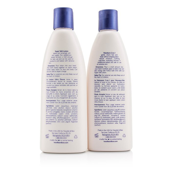 Noodle & Boo Newborn Gift Set: Newborn 2-in-1 Hair & Body Wash 237ml/8oz + Super Soft Lotion - For Face & Body 237ml/8oz 2pc