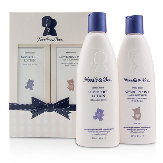 Noodle & Boo Newborn Gift Set: Newborn 2-in-1 Hair & Body Wash 237ml/8oz + Super Soft Lotion - For Face & Body 237ml/8oz 2pc