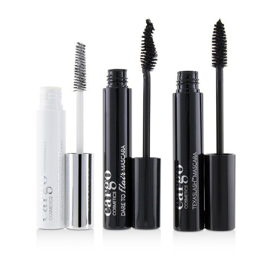 Cargo Mascara Kit: 1x Dare To Flair Mascara, 1x Texalash Mascara, 1x Swimmables Waterproof Mascara Topcoat 3pcs