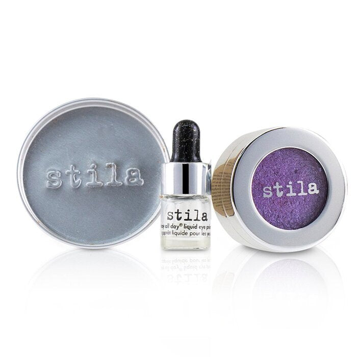 Stila Magnificent Metals Foil Finish Eye Shadow With Mini Stay All Day Liquid Eye Primer - # Metallic Violet 2pcs