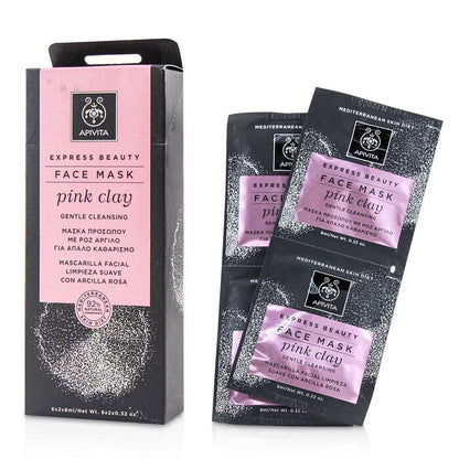 Apivita Express Beauty Face Mask with Pink Clay (Gentle Cleansing) 6x(2x8ml)