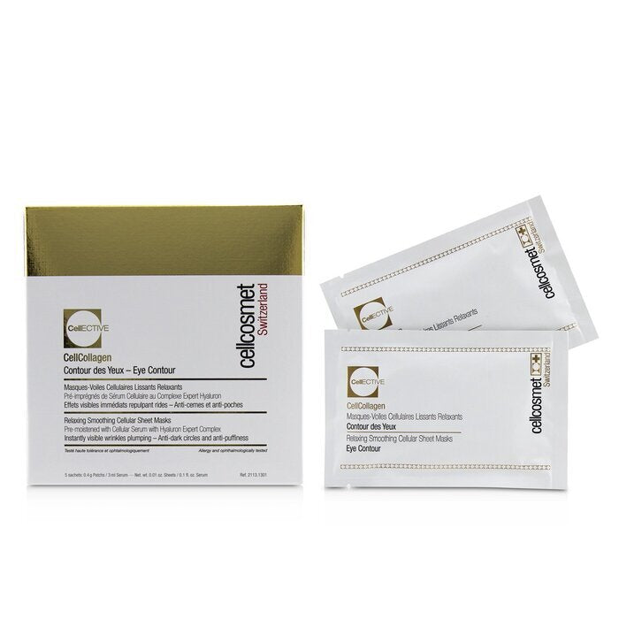 Cellcosmet & Cellmen Cellcosmet CellEctive CellCollagen Eye Contour Relaxing Smoothing Cellular Sheet Masks 5x2patchs