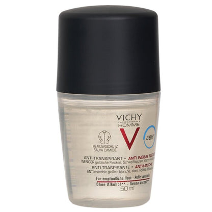 Vichy Homme 48H* Anti Perspirant & Anti-Stains (Shirt Protection) Roll-On (For Sensitive Skin) 50ml/1.69oz