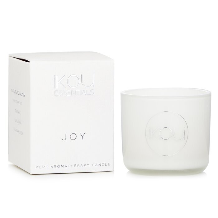 iKOU Essentials Aromatherapy Natural Wax Candle Glass - Joy (Australian White Flannel Flower) 85g