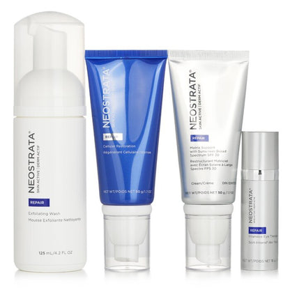 Neostrata Skin Active Repair Kit: Exfoliating Wash + Matrix Support SPF30 + Cellular Restoration + Intensive Eye Therapy 4pcs