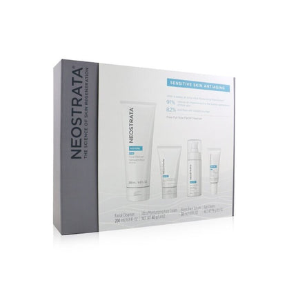 Neostrata Sensitive Skin Antiaging Kit: Restore Cleanser, Restore Face Cream, Restore Face Serum, Restore Eye Cream 4pcs