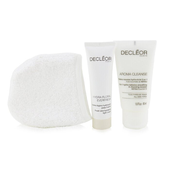 Decleor Infinite First Hydration Neroli Bigarade Gift Set: Aroma Cleanse Cleansing Mousse+ Hydra Floral Light Cream+ Cleansing Glove 3pcs