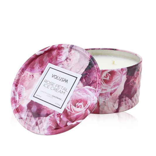 Voluspa 2 Wick Tin Candle - Rose Petal Ice Cream 170g/6oz