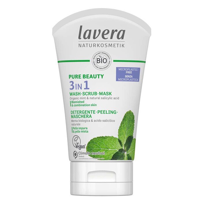 Lavera Pure Beauty 3 In 1 Wash, Scrub, Mask - For Blemished & Combination Skin 125ml/4oz