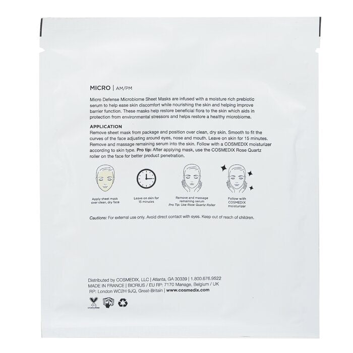 CosMedix Micro Defense Microbiome Sheet Mask (Salon Size) 10sheets