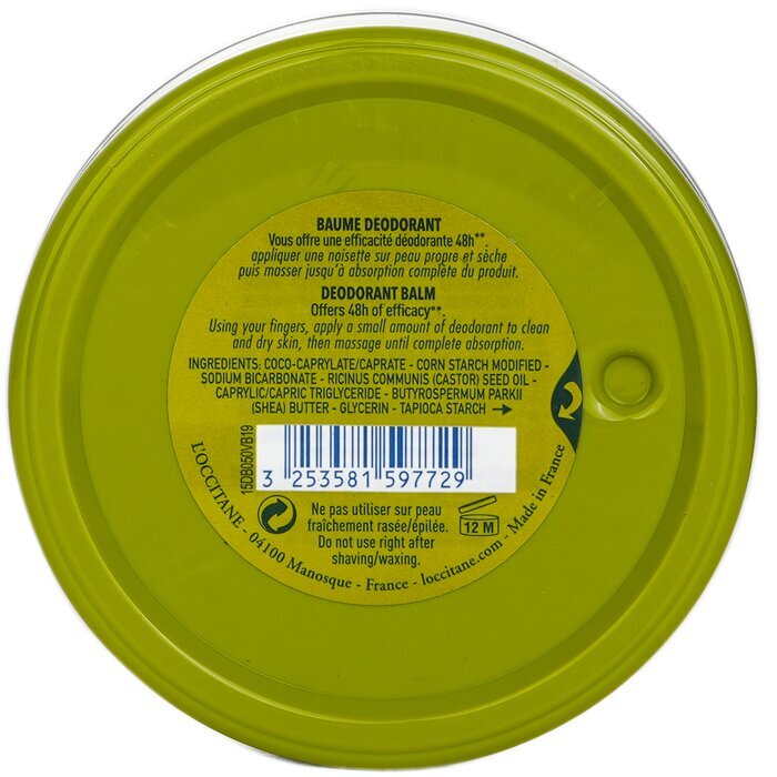 L'Occitane Verveine (Verbena) Deodorant - 0% Aluminum Salts 50g