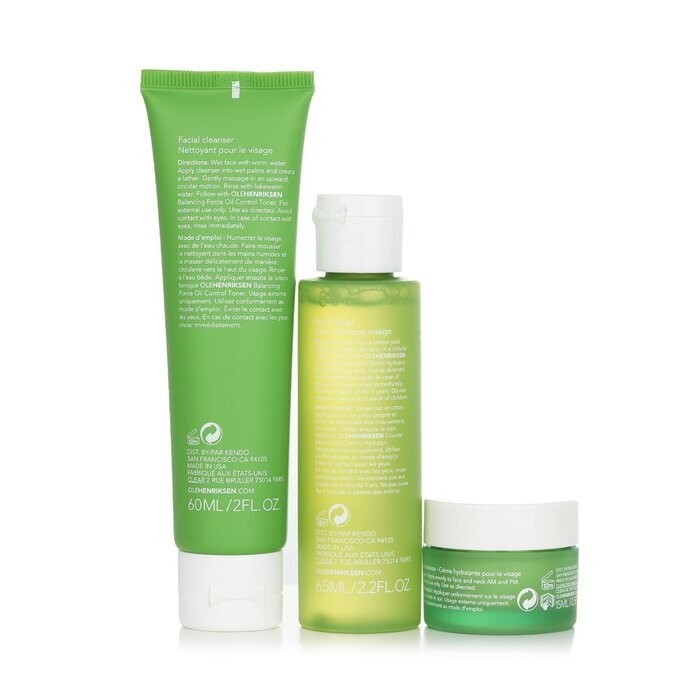 Ole Henriksen Balance It All Oil Control & Pore-Refining Set: Cleanser 60ml + Toner 65ml + Moisturizer 15ml 3pcs