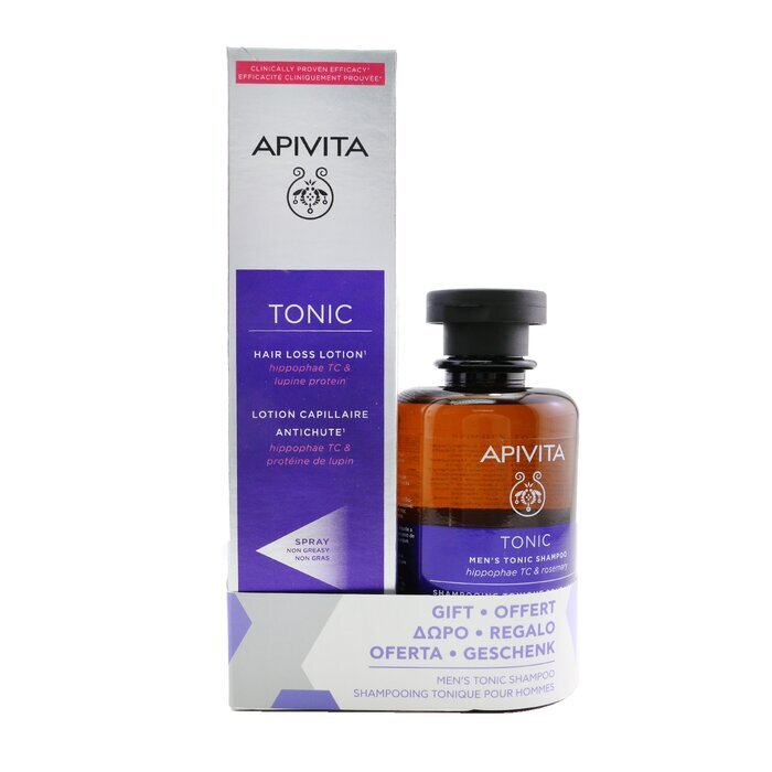 Apivita Hair Loss Lotion with Hippophae TC & Lupine Protein 150ml FREE Men's Tonic Shampoo 250ml 2pcs