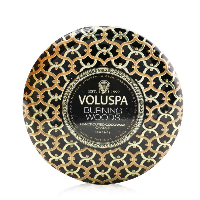 Voluspa 3 Wick Decorative Tin Candle - Burning Woods 340g/12oz