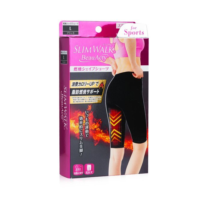 SlimWalk Compression Fat-Burning Support Shape Shorts - # Black (Size: L) 1pair