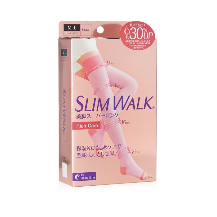 SlimWalk Compression Open-Toe Socks For Relax, Moisturizing - # Pink (Size: M-L) 1pair