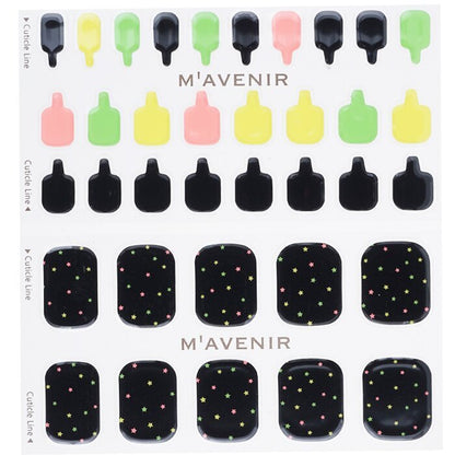 Mavenir Nail Sticker (Black) - # Black Neonstar Pedi 36pcs