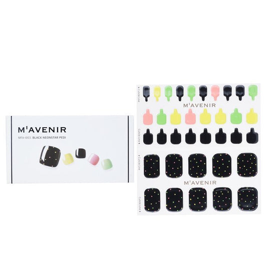 Mavenir Nail Sticker (Black) - # Black Neonstar Pedi 36pcs