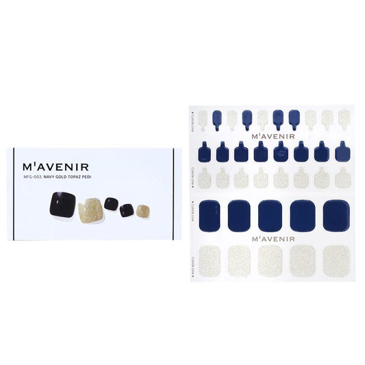 Mavenir Nail Sticker (Blue) - # Navy Gold Topaz Pedi 36pcs