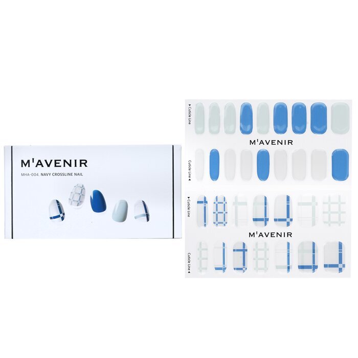 Mavenir Nail Sticker (Patterned) - # Navy Crossline Nail 32pcs