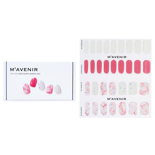 Mavenir Nail Sticker (Pink) - # Rose Quartz Marble Nail 32pcs