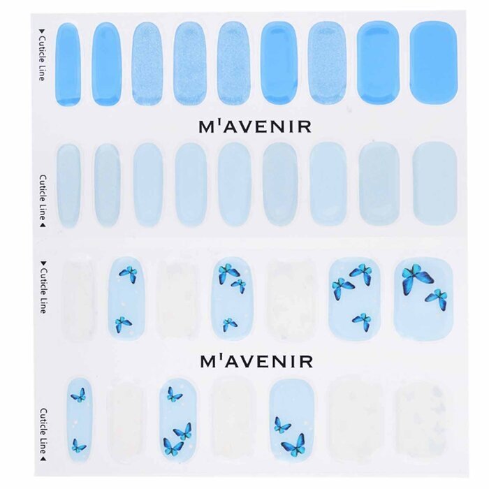 Mavenir Nail Sticker (Blue) - # Blue Mariposa Nail 32pcs