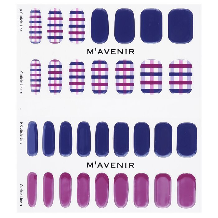 Mavenir Nail Sticker (Patterned) - # Gingham Check With Purple Nail 32pcs