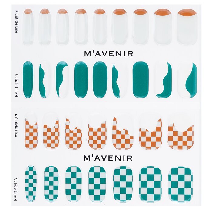 Mavenir Nail Sticker (Patterned) - # Wave Checkerboard Nail 32pcs