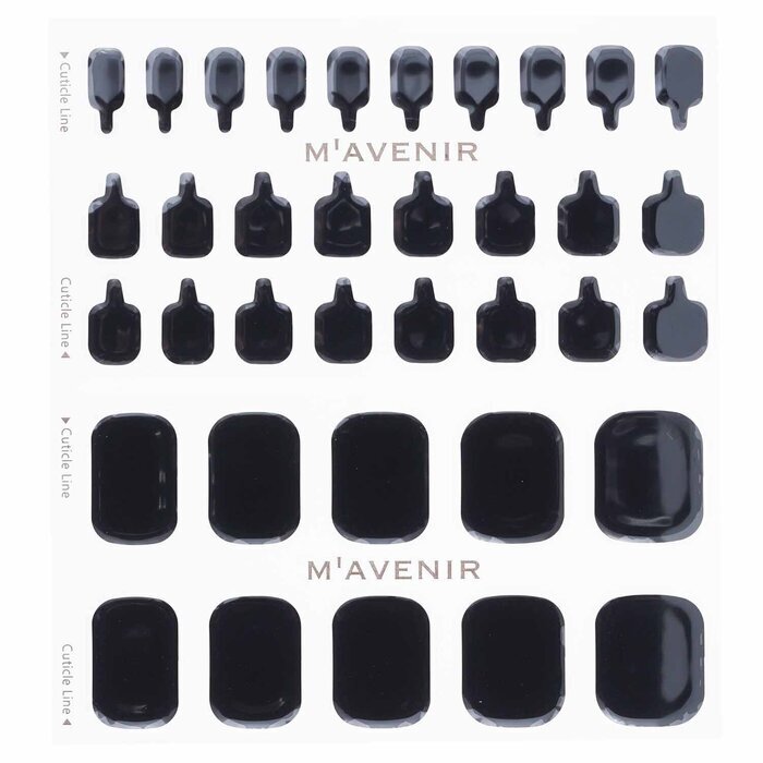 Mavenir Nail Sticker (Black) - # Classic Black Pedi 36pcs