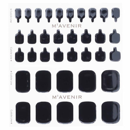 Mavenir Nail Sticker (Black) - # Classic Black Pedi 36pcs