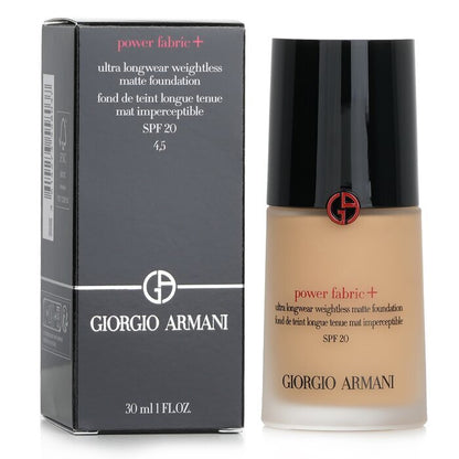 Giorgio Armani Power Fabric+ Ultra Longwear Weightless Matte Foundation SPF 20 -  4.5 30ml