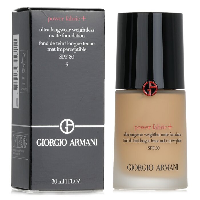 Giorgio Armani Power Fabric+ Ultra Longwear Weightless Matte Foundation SPF 20 -  6 30ml