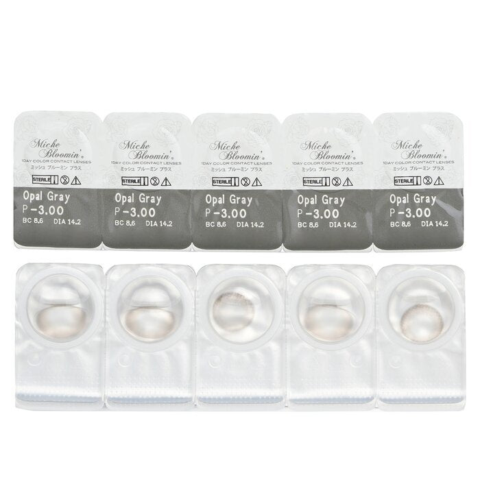 Miche Bloomin' Iris Glow 1 Day Color Contact Lenses (506 Opal Gray) - - 3.00 10pcs