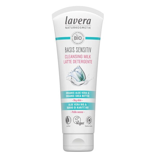Lavera Basis Sensitiv Cleansing Milk - Organic Aloe Vera & Organic Shea Butter (For Dry & Sensitive Skin) 125ml