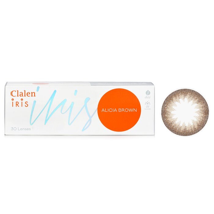 Clalen 1 Day Iris Alicia Brown Color Contact Lenses -3.50 30pcs