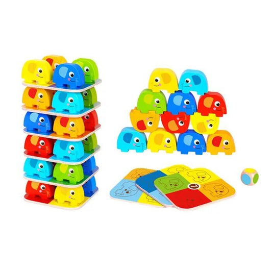 Tooky Toy Co Elephant Stacking Game 10x10x38cm