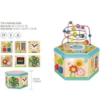 Tooky Toy Co 7 In 1 Activity Cube 31x28x35cm