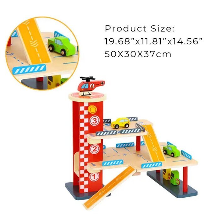 Tooky Toy Co Parking Structure 50x30x37cm