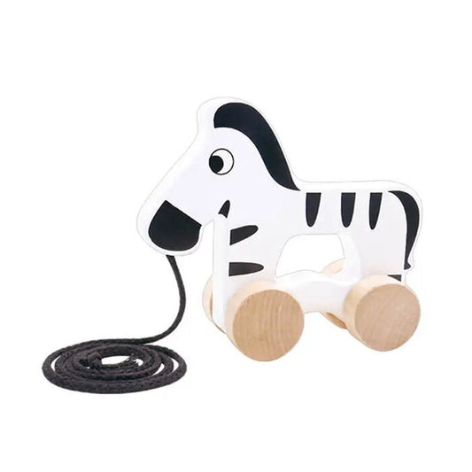 Tooky Toy Co Pull Along - Zebra 15x6x18cm