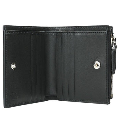 Micro GG Guccissima Leather Small Bifold Wallet 544475 Black