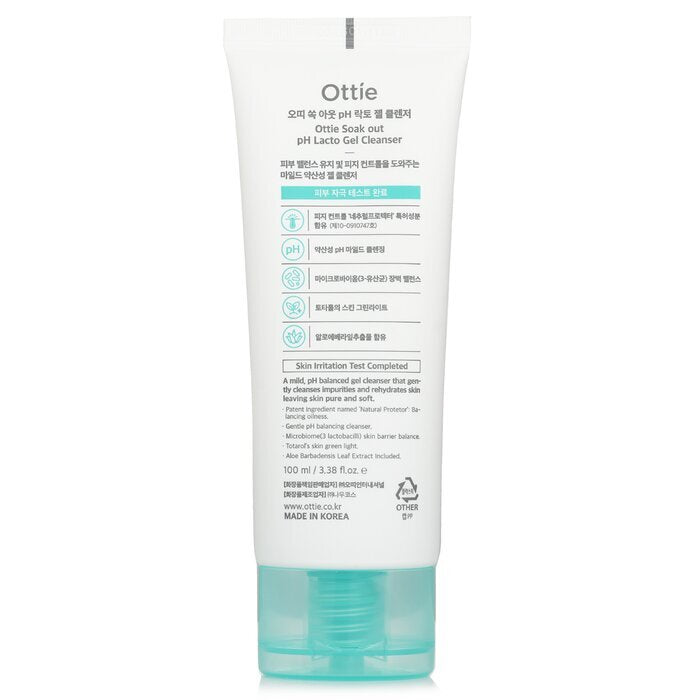 Ottie Soak Out pH Lacto Gel Cleanser 100ml/3.38oz