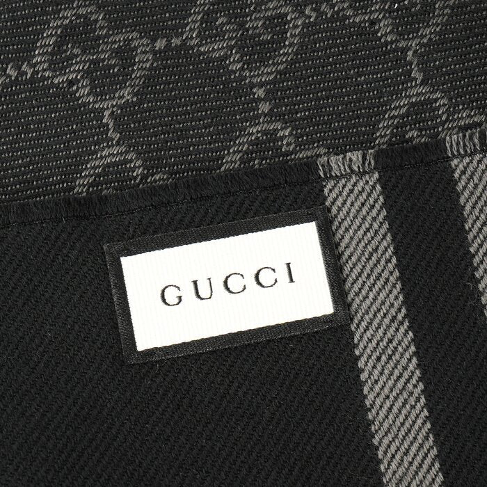 Reversible Arlisse GG Guccissima Scarf/Muffler 544619 Black Black