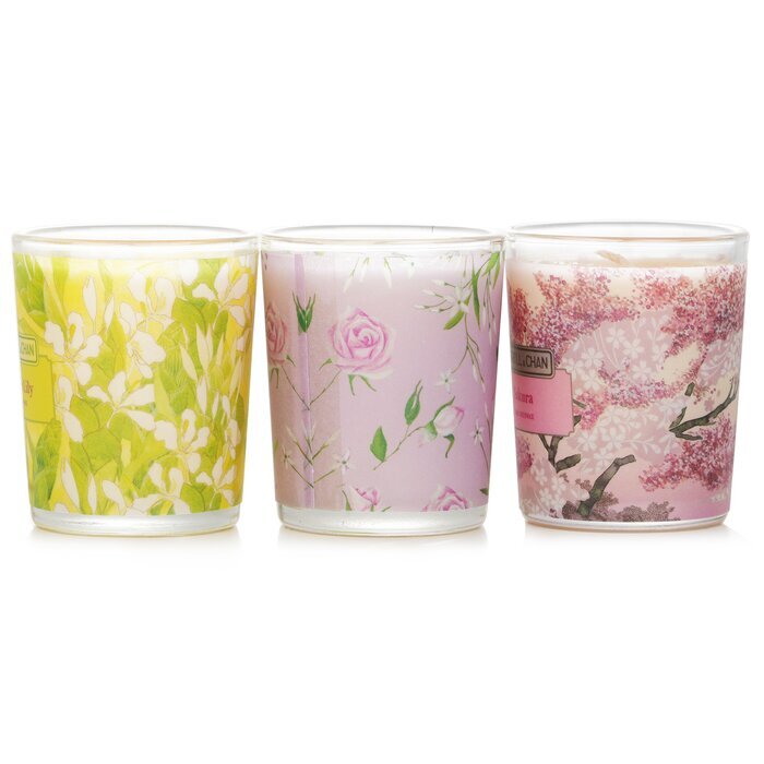 Carroll & Chan 3 Votive Set: Sakura, Jasmine, Rose & Cranberry, Ginger Lily 3pcs