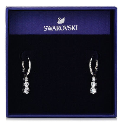 Swarovski Attract Trilogy hoop earrings 5416155 - Round cut, White, Rhodium plated White