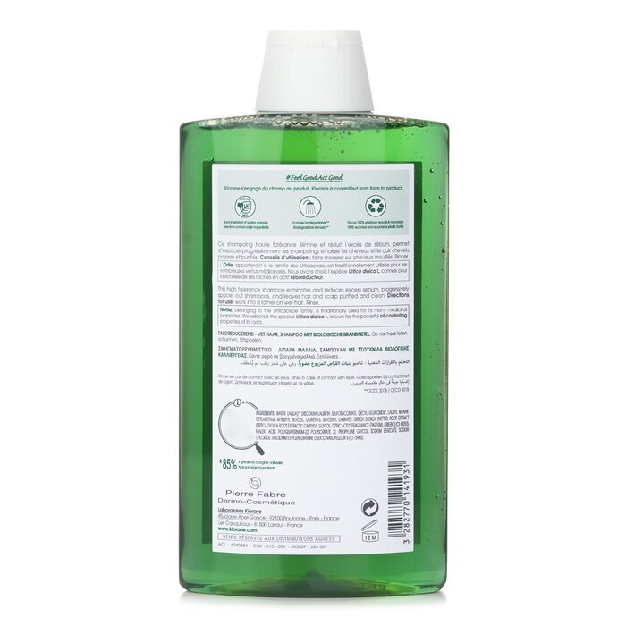 Klorane Shampoo with Organic Nettle (Oil Control Oily Hair) 400ml/13.5oz