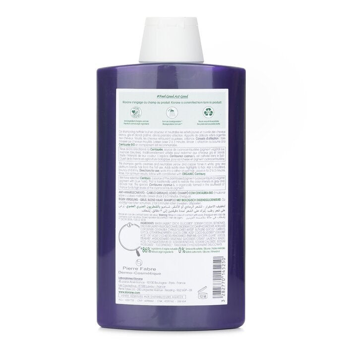 Klorane Shampoo With Organic Centaury (Anti Yellowing Gray Blonde Hair) 400ml/13.5oz