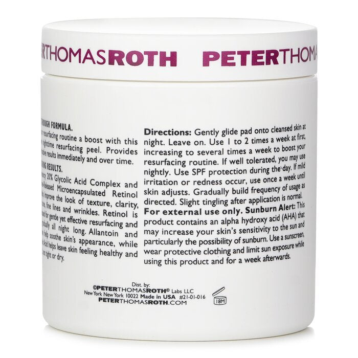 Peter Thomas Roth Even Smoother Glycolic Retinol Resurfacing Peel Pads 60pads