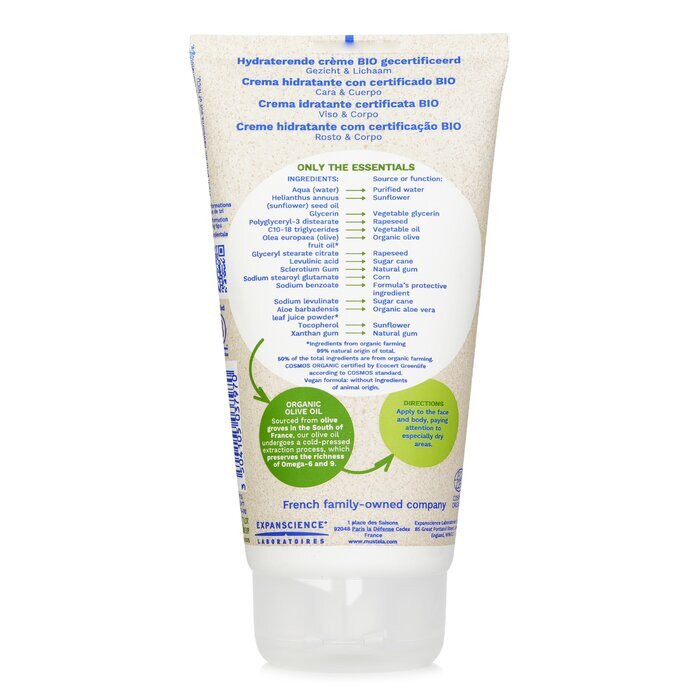 Mustela Organic Hydrating Face And Body Cream with Olive Oil (Fragrance Free) 150ml/5oz